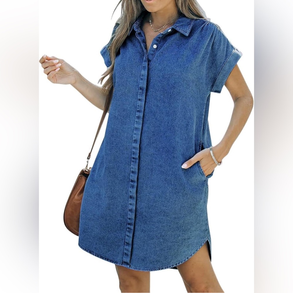 Size SM Button Down Denim Shirt Dress (fits more like a medium)